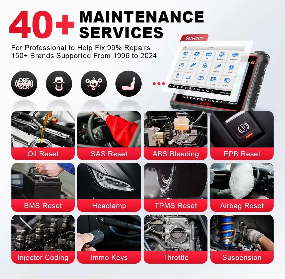 AUTEL MaxiCOM MK900-TS Full TPMS Function Bidirectional Scan Tool As MP900TS 40+ Service OE Full Diagnose CAN FD&DoIP  FCA